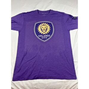500 Level Orlando City SC Mens Large Purple Heathered Graphic Soccer T-Shirt